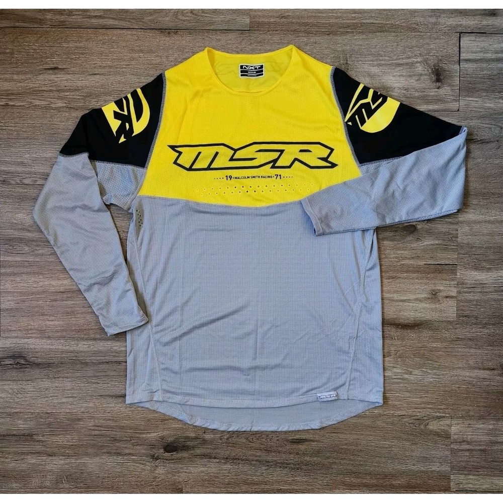 MSR Malcolm Smith Racing Motocross Racing Jersey NXT Yellow Gray Size Medium